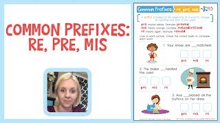 Common Prefixes RE PRE MIS  Building Vocabulary  Kids Academy [upl. by Aneerak279]