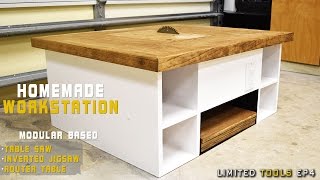 Homemade Table Saw 4 in 1 Modular Workstation [upl. by Sirref]