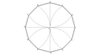 How to draw a dodecagon 12sided polygon inscribed in a given circle [upl. by Honor]