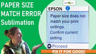 Epson Paper Match Error  What to do when Paper Size amp Settings Dont Match How To OVERRIDE amp FIX [upl. by Silado]