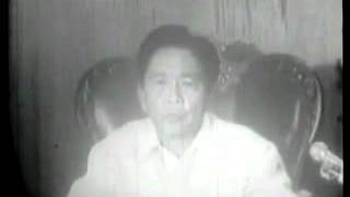 Marcos Sr Declares Martial Law on TV – September 23 1972 [upl. by Cosme]