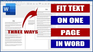 How to Fit Text to One Page in Word  Microsoft Word Tutorials [upl. by Ahsircal965]