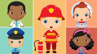 Jobs and Occupations  Vocabulary for Kids in English and Spanish [upl. by Frederiksen]