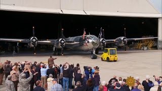 Restored B29 takes to the air [upl. by Suelo]