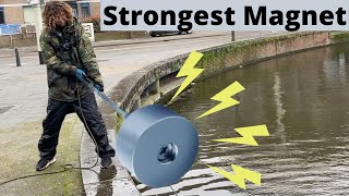 Magnet Fishing with a CRAZY STRONG MAGNET [upl. by Hebert]