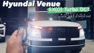 Detailed Review 2024 New Hyundai Venue SXO Turbo DCT Knight Edition ₹1333 Lakh [upl. by Epifano845]