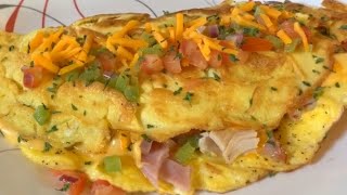 Making a LOADED OMELETTE EASY [upl. by Aitsirt602]