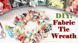 Ericas EASY DIY Fabric Tie Wreath Tutorial  VLOGMAS 3 [upl. by Amaerd]