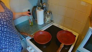 Seasoning a copper stone pan [upl. by Ellohcin]