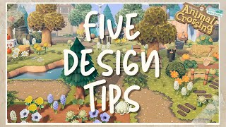 5 Design Tips to elevate your island  Animal Crossing New Horizons [upl. by Papageno]