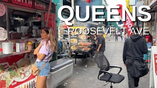 NEW YORK CITY Walking Tour 4K  QUEENS  ROOSEVELT AVENUE [upl. by Okia730]