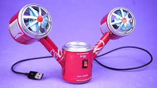 Increíble Mini Ventilador USB hecho con latas y motor dc [upl. by Omik616]