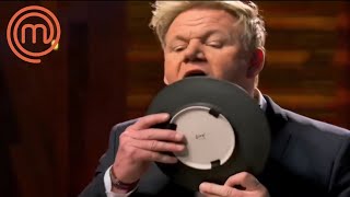 Gordon Ramsay licks plate  MasterChef [upl. by Leunamne620]