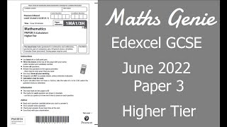 Edexcel GCSE Maths June 2022 3H Exam Paper Walkthrough [upl. by Snodgrass602]