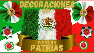 DIY Decoraciones Fiestas Patrias Mexicanas  ADORNOS FIESTAS PATRIAS  Flores Tricolor 🇲🇽 [upl. by Misab]