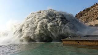 Largest Dam Spillway opening T4 Tarbela [upl. by Atoiyanap]