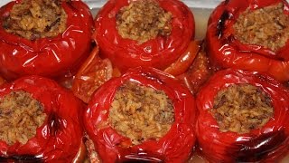 RECEPT ZA PUNJENE PAPRIKE SA MESOM  Stuffed peppers with meat [upl. by Ettennek]