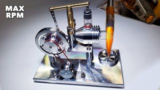 Mini Stirling Engine  MAX RPM BlowUp Attempt 1 [upl. by Averat944]