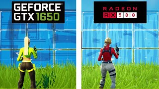 GTX 1650 vs RX 580  Fortnite Performance Mode 1080p [upl. by Arliene]