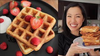 Perfect Waffle Recipe  Crispy amp Fluffy  Lockdown Kitchen [upl. by Ezirtaeb]