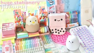 Huge school supplies haul ✨ stationery giveaway 2021 [upl. by Auqinet]