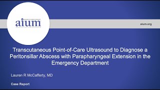 Transcutaneous PointofCare Ultrasound to Diagnose a Peritonsillar Abscess with Parapharyngeal [upl. by Hsepid]