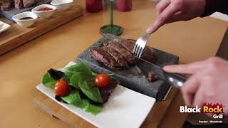 Lava Stone Steak Set By Black Rock Grill stone grill steak hibachi style table top grill [upl. by Linnell]