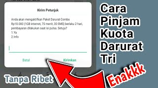 CARA PINJAM KUOTA DARURAT TRI TERBARU 2024 [upl. by Nira]