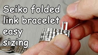 How to easily size a Seiko 5 folded link watch bracelet SNKL23 [upl. by Concordia357]