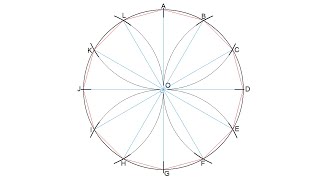 How to divide a circle into twelve equal parts [upl. by Yetti]