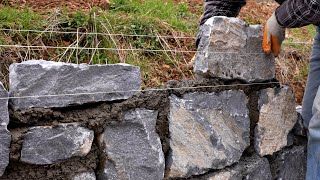 Building Stone Retaining Wall [upl. by Grantley10]