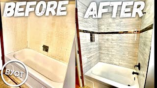 DIY Shower Remodel  START To FINISH Part 1 of 2 [upl. by Esirehc745]