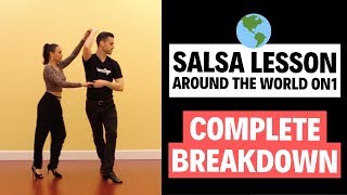 Salsa On 1  Intermediate Salsa Lesson  Around The World FULL BREAKDOWN  TheDanceDojocom [upl. by Annairt]