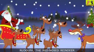 Rudolph The RedNosed Reindeer  Christmas Songs With Lyrics For Kids By ZippyToons [upl. by Esenaj]