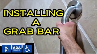 How to install Grab Bar inside Tile Shower DIY Home Depot materials [upl. by Costin207]