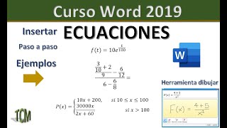 Como insertar ECUACIONES en Word sencillas y complejas [upl. by Lishe]