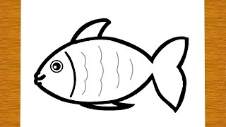 COME DISEGNARE UN PESCE  Disegni facili ed educativi [upl. by Ainadi]