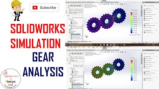 ⚡ Gear Simulation Solidworks  Solidworks simulation  Contact stresses [upl. by Aicxela22]