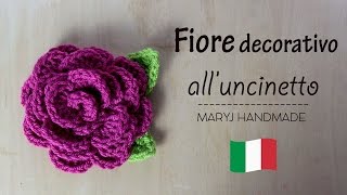 Fiore decorativo alluncinetto [upl. by Hadwyn]