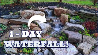 ONE DAY Small Pondless Waterfall tiny backyard stream fountain [upl. by Edya]