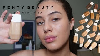 NEW FENTY BEAUTY SKIN TINT  FIRST IMPRESSIONS amp SWATCHING  Jessica Pimentel [upl. by Dittman541]