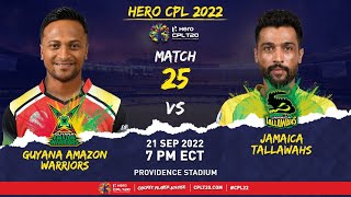 LIVE  Guyana Amazon Warriors vs Jamaica Tallawahs  CPL 2022 [upl. by Eeraj653]