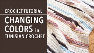 How to Change Colors in Tunisian Crochet [upl. by Baseler]