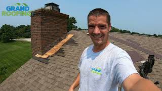 Chimney Reflashing  part 3 cutting the brick and installing ice amp water [upl. by Nadaba921]