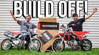 Building the Worlds BADDEST PIT BIKES BUILD OFF CHALLENGE [upl. by Pogue139]