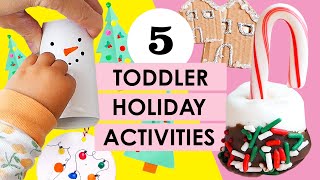 5 Fun amp Easy Holiday Crafts For Toddlers [upl. by Klarrisa]