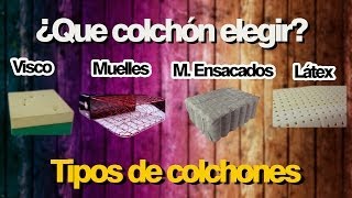 ¿Que colchón elegir Tipos de colchones disponibles Como comprar un colchón [upl. by Gallagher]