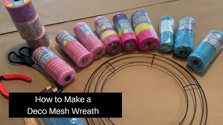 How To Make A Deco Mesh Wreath  Easter DIY  Dollar Tree DIY [upl. by Surbeck]