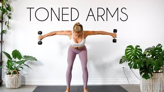 10 MIN TONED ARMS WORKOUT At Home Minimal Equipment [upl. by Aisetra125]