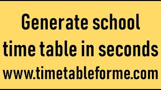 Create school time table within seconds [upl. by Froh251]